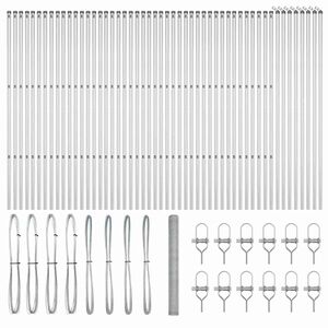 vidaXL Steber ograje. srebrna