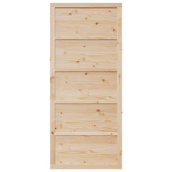 vidaXL Barn Door Naravna 80 x 208 cm Trden borov les