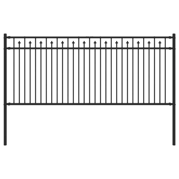 vidaXL Spike Fence Črna 200 x 130 cm Pra&scaron;no lakirano jeklo