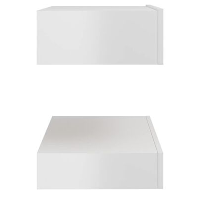 vidaXL Nočne omarice 2 kosa visok sijaj bele 60x35 cm iverna plošča