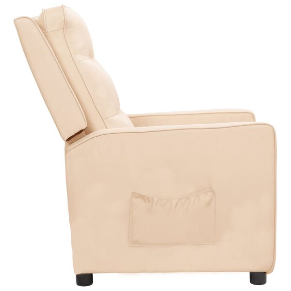 vidaXL Naslanjač iz krem blaga