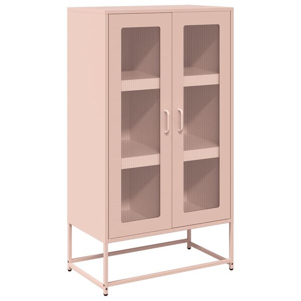 vidaXL Highboard Pink 68x39x123 cm Steel