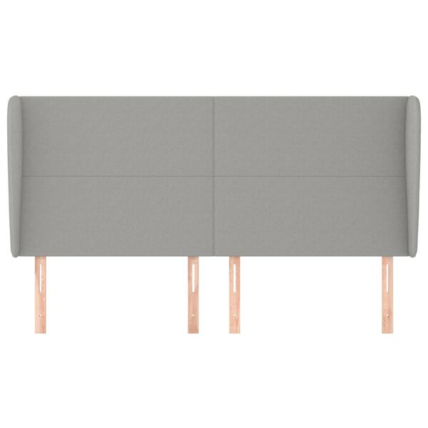 vidaXL Vzglavje z u&scaron;esi svetlo sivo 163x23x118/128 cm blago