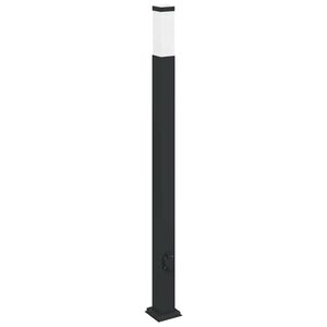 vidaXL Stebriček z vtičnico 110 cm črne barve IP44