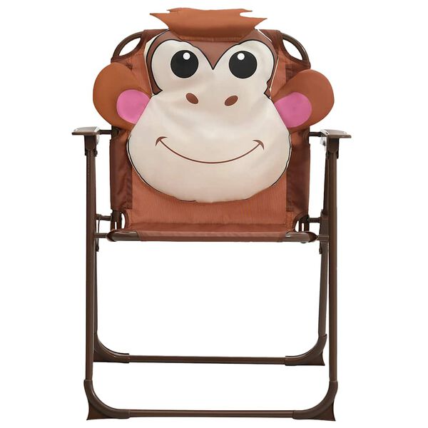 vidaXL Otroška vrtna bistro garnitura 3-delna s senčnikom rjava