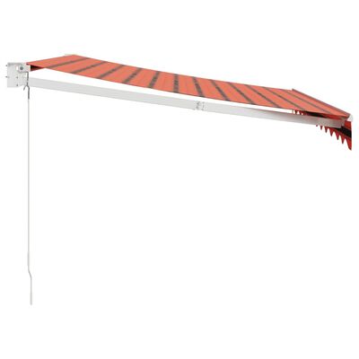 vidaXL Zložljiva tenda oranžna in rjava 3x2,5 m blago in aluminij