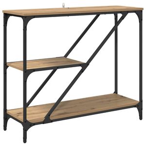 vidaXL Konzolna miza Umetni hrast 88,5 x 30 x 75 cm Konstruiran les