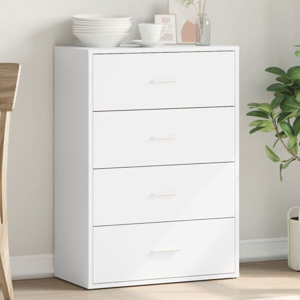 vidaXL Komoda bela 60x31x84 cm inženirski les