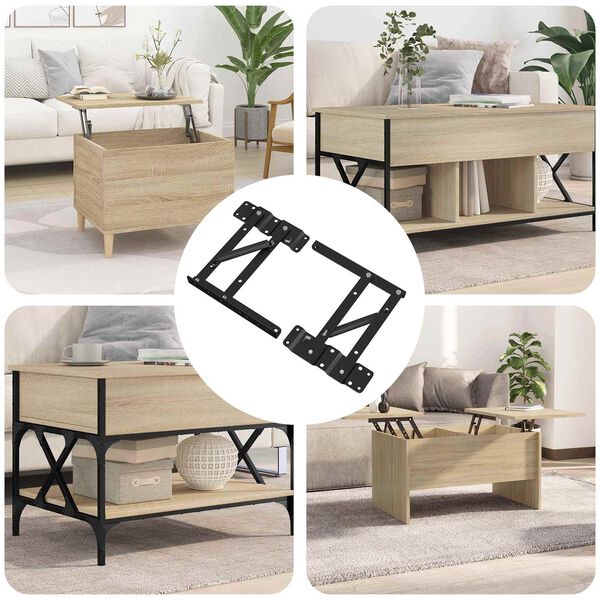 vidaXL Mehanizem za dvig postelje 2 pcs Črna 340 x 95 x 40 mm elezo