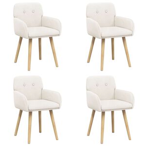 vidaXL Jedilni stoli 4 kos Boucl&eacute; Krem 59 x 56,5 x 85 cm