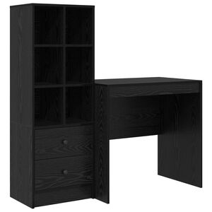 vidaXL Miza Črna Orehovina 125,5 x 50 x 127 cm 2 kos