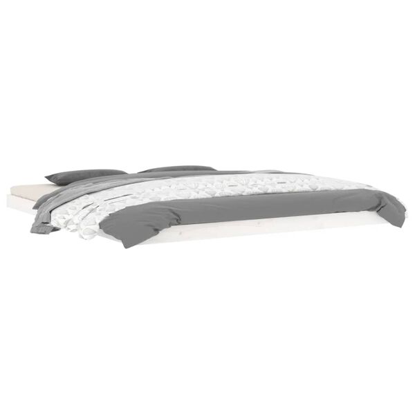 vidaXL Posteljni okvir bel 180x200 cm trdna borovina