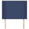 vidaXL Vzglavje z u&scaron;esi modro 103x16x118/128 cm blago
