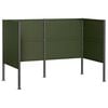 vidaXL Zaslon za smetnjak 167 x 85 x 113 cm Jeklo Olivno zelena