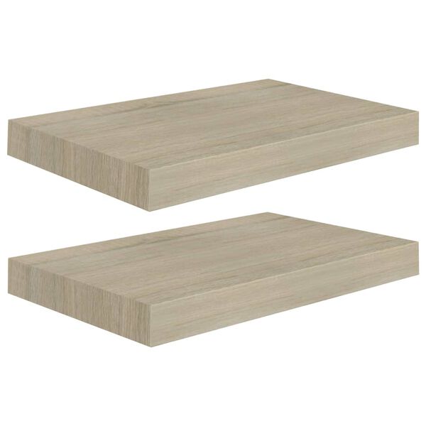 vidaXL Stenske police 2 kosa barva hrasta 40x23x3,8 cm MDF