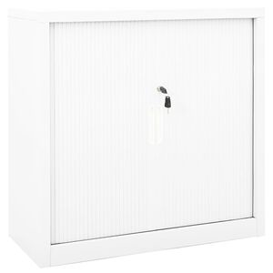 vidaXL Omara z drsnimi vrati bela 90x40x90 cm jeklo