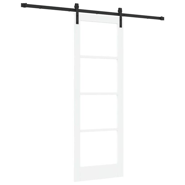 vidaXL Drsna vrata ORKDAL Bela 73,5 x 211 cm Trden borov les in steklo