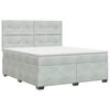 vidaXL Postelja boxspring z vzmetnico Svetlo siva 160 x 200 cm Žamet
