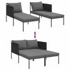 vidaXL Ležalnik z blazino 2-oseba Antracit 115 x 153 x 69.5cm Jeklo