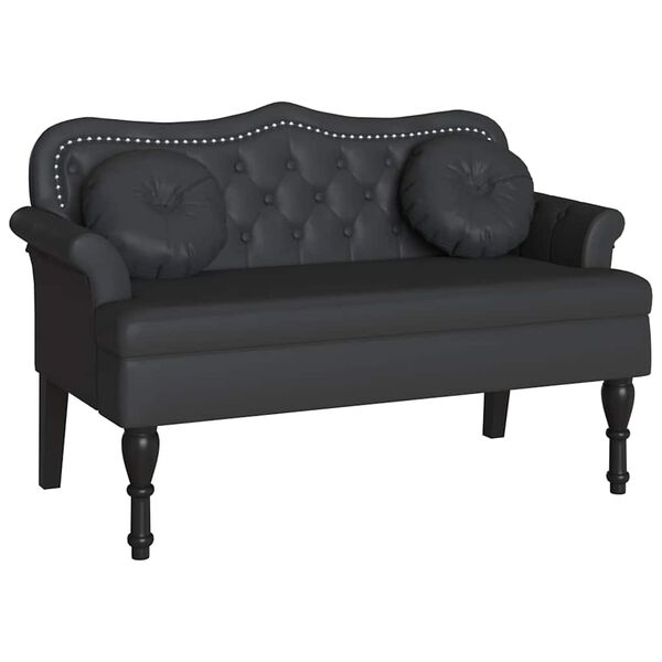 vidaXL Chesterfield klop Črna 120,5 x 65 x 75 cm Umjetno usnje
