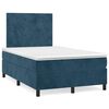 vidaXL Box spring postelja z vzmetnico temno modra 120x200 cm žamet