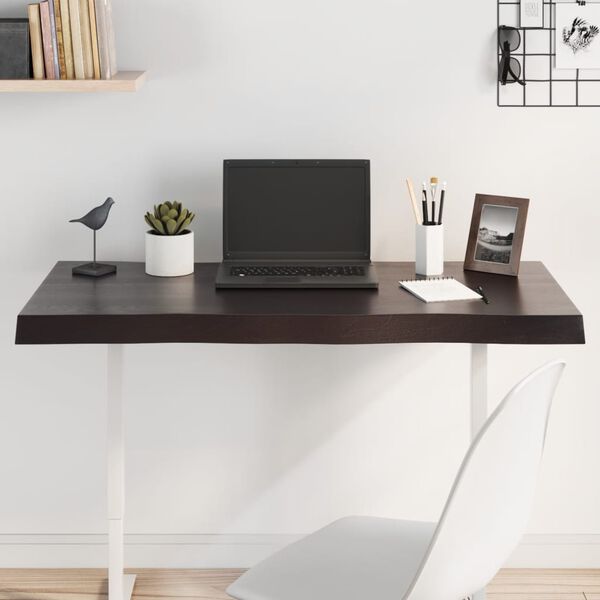 vidaXL Mizna plo&scaron;ča te. rjava 100x40x(2-6)cm obdelana trdna hrastovina