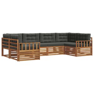 vidaXL Zunanja garnitura za sedenje 6 pcs Naravna in antracitna
