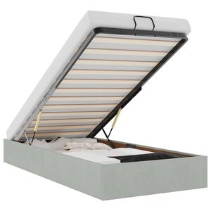 vidaXL Otomanski posteljni okvir brez vzmetnice siv 90x200 cm žamet