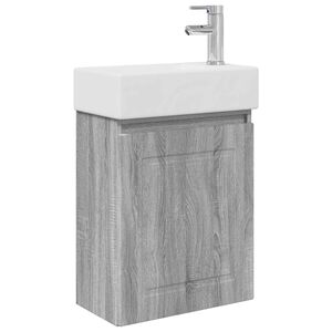 vidaXL Kopalni&scaron;ka omarica s tapo Siva Sonoma 45,5 x 22,5 x 84 cm