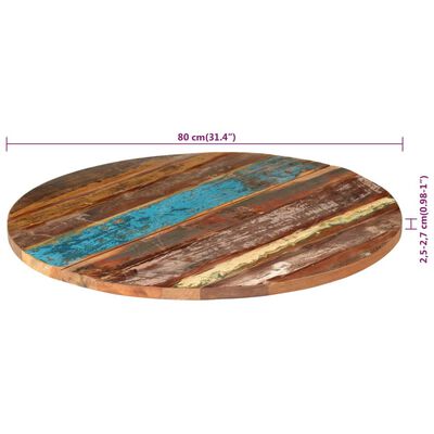 vidaXL Mizna plošča Ø80x(2,5-2,7) cm trden predelan les