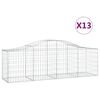 vidaXL Obokana gabionska ko&scaron;ara 13 kosov 200x50x60/80cm cinkano železo