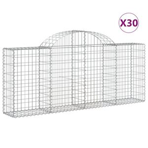 vidaXL Obokane gabion ko&scaron;are 30 kosov 200x30x80/100 cm cinkano železo