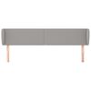vidaXL Vzglavje z u&scaron;esi svetlo sivo 183x23x78/88 cm blago