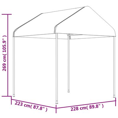 vidaXL Paviljon s streho bel 2,28x2,23x2,69 m polietilen