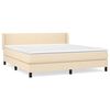 vidaXL Box spring postelja z vzmetnico krem 160x200 cm blago