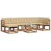 vidaXL Zunanja garnitura za sedenje z blazino 8 pcs Naravna in bež