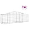vidaXL Obokana gabionska ko&scaron;ara 18 kosov 200x50x60/80cm cinkano železo