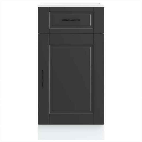 vidaXL Kuhinjska osnovna omarica Porto črn inženirski les