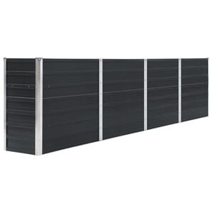 vidaXL Dvignjeno cvetlično korito 320x40x77cm pocinkano jeklo antracit