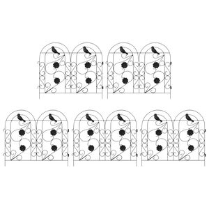 vidaXL Vrtna ograja Re&scaron;etka Črna 308,5 x 54,5 x 0,3 cm