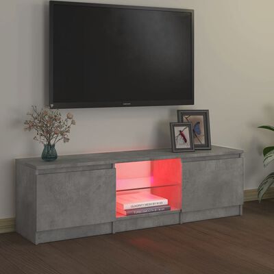 vidaXL TV omarica z LED lučkami betonsko siva 120x30x35,5 cm