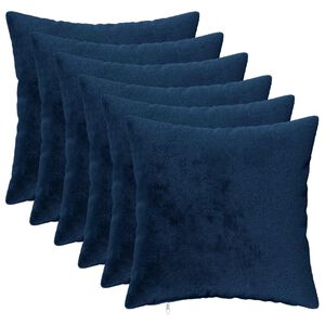 vidaXL Blazina z blazino HEERLEN 6 kos Temno modra Flanel