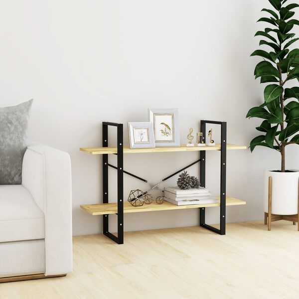 vidaXL Knjižna omara 2-nadstropna 100x30x70 cm trdna borovina