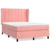 vidaXL Box spring postelja z vzmetnico roza 140x190 cm žamet