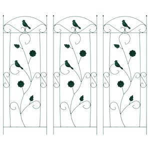 vidaXL Vrtna ograja 3 kos Zelena 110 x 40 cm Jeklo
