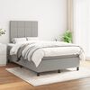vidaXL Boxspring postelja z vzmetnico svetlo siva 120x190 cm blago