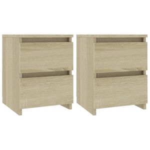 vidaXL Nočne omarice 2 kosa sonoma hrast 30x30x40 cm iverna plo&scaron;ča