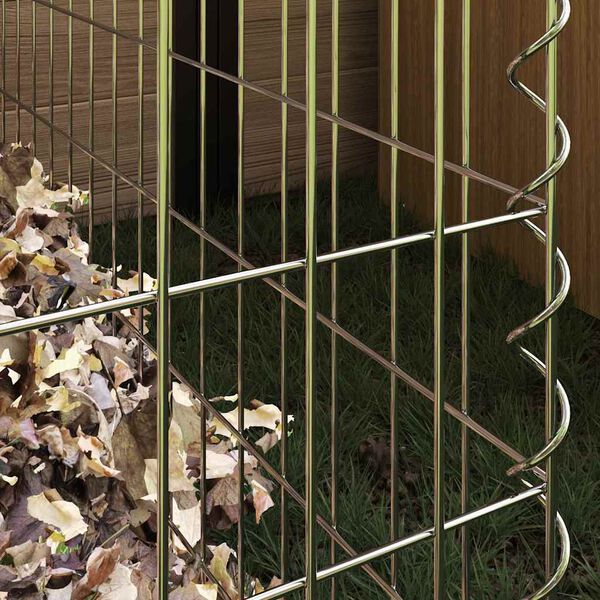 vidaXL Kompostnik Siva Jeklo