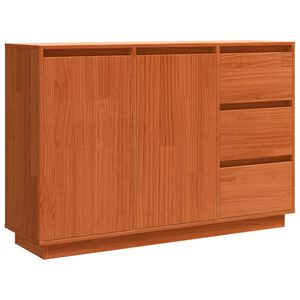 vidaXL Strani &scaron;al Rjav hrast 111 x 34 x 75 cm Masivno borovo les