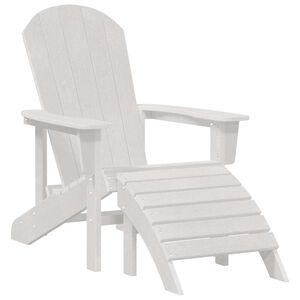vidaXL Stol Adirondack Bela HDPE